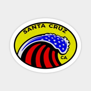 Santa Cruz California Surfing Surf Patriotic Wave Sticker